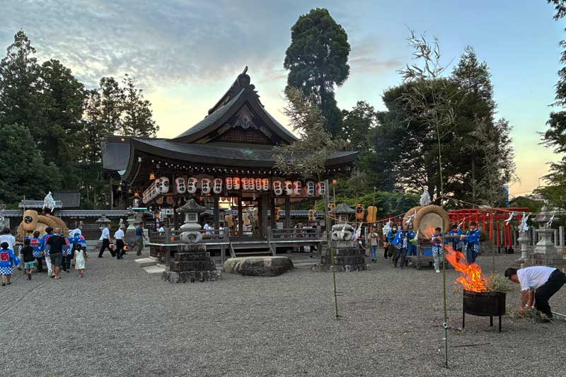 除蝗祭での太鼓の渡り