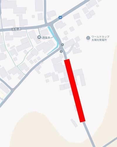 木戸橋から加茂方面　1組ゴミステーション横辺りから
